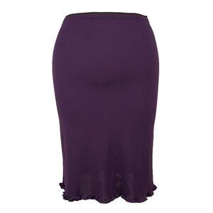 CLAUDIE‎ PIERLOT Designer Frills hem Stretch Purple Spring Summer Skirt sz S